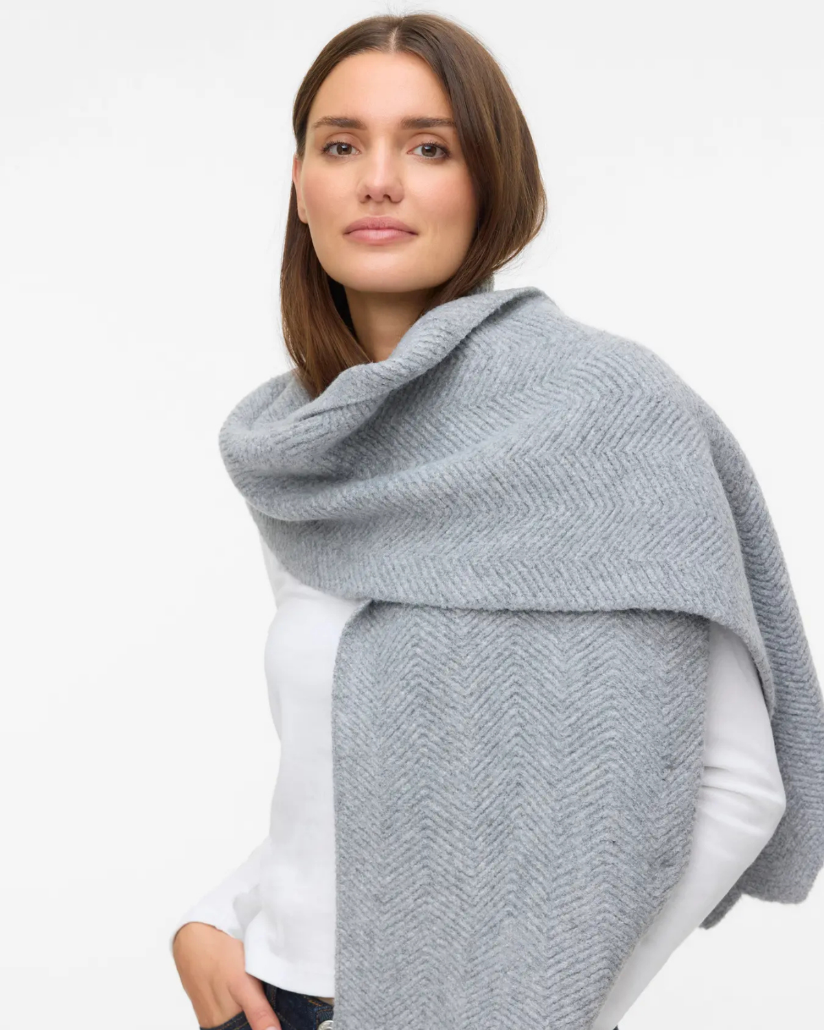 Grå - Light Grey Melange - Vero Moda - Halstørklæde - 10332300