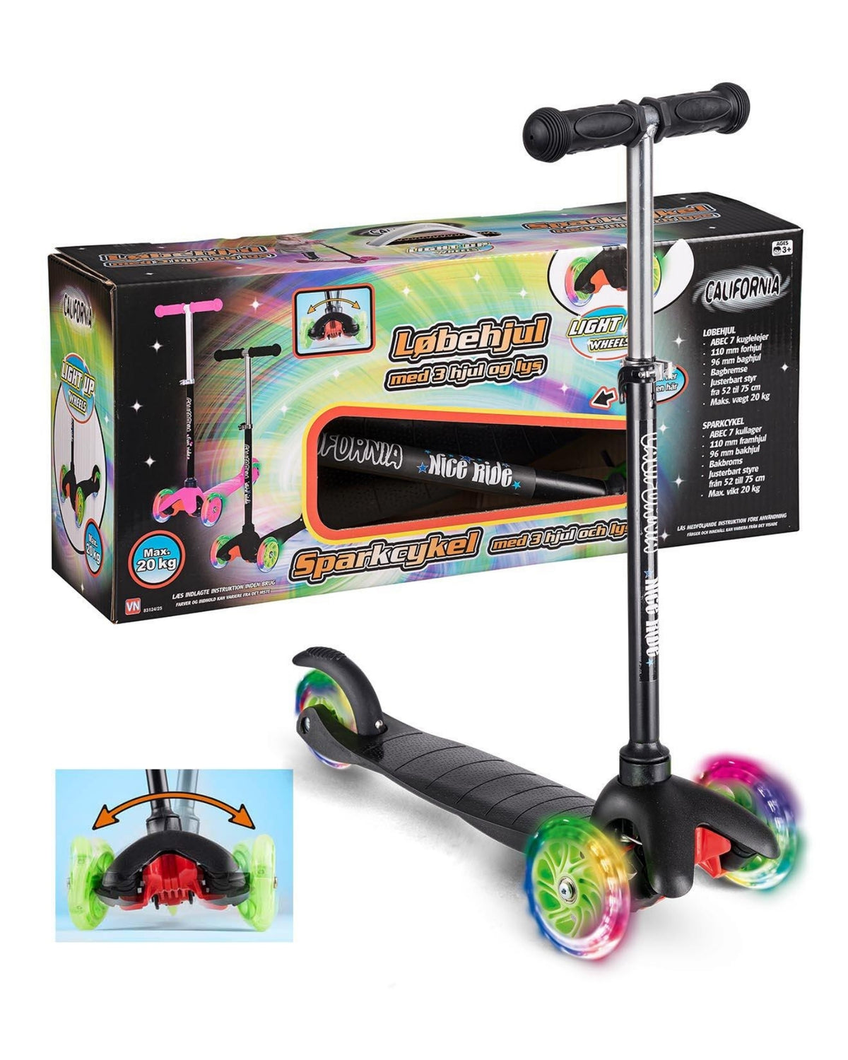 3-wheel scooter with lights