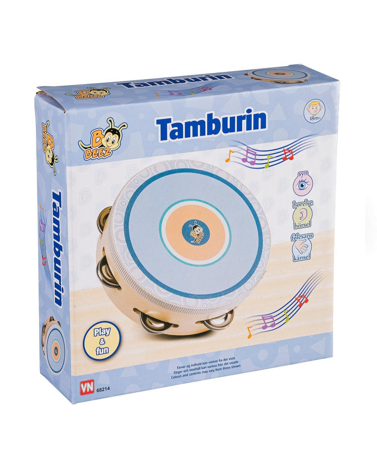 Tamburin i træ og plast