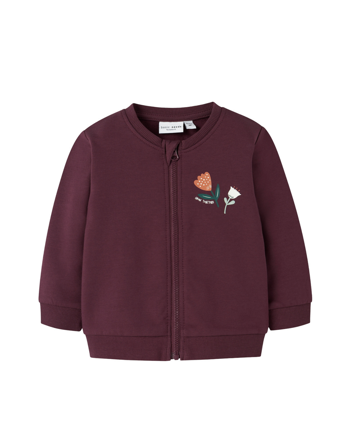 Lilla - Fig - Name it - Sweatshirt med lynlås - Blomster - 13226052