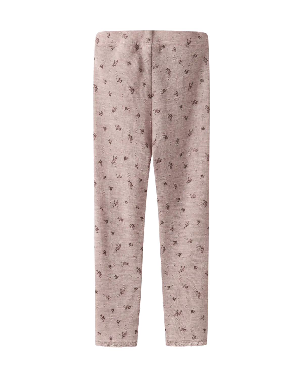 Lyserød - Shadow Gray - Name it - Uld leggings - Blomster - 13228434