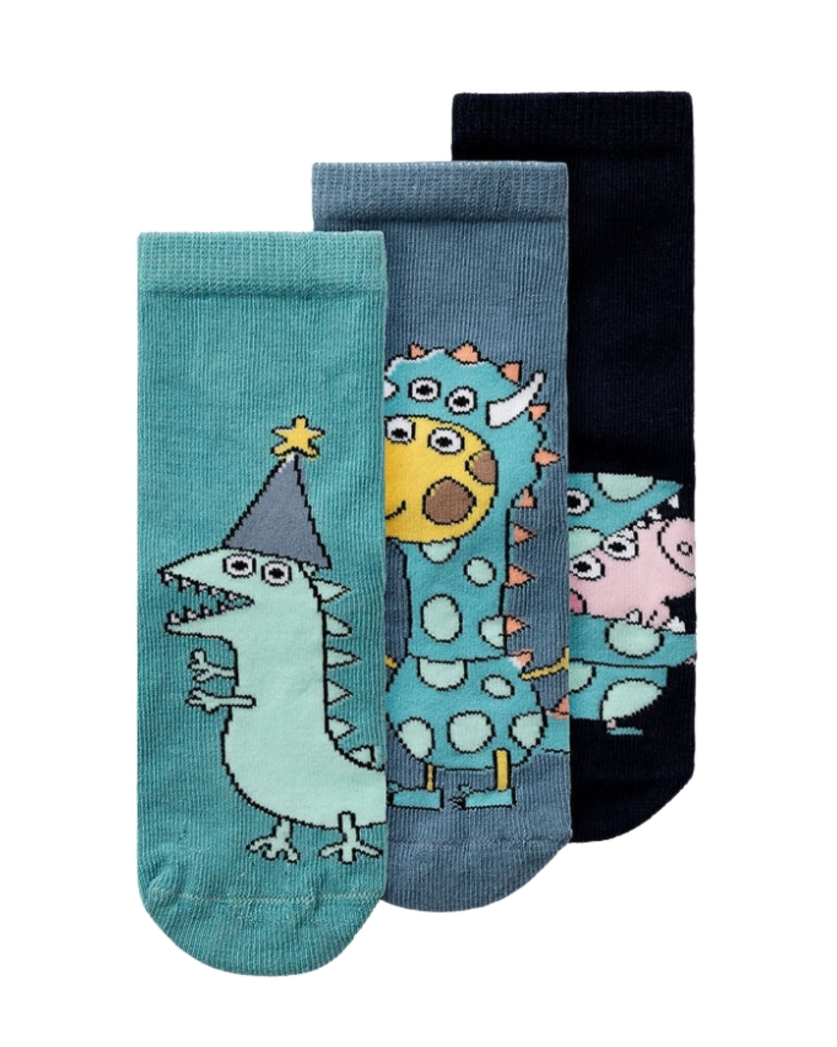 Green - dark sapphire - name it - socks - 3 pack - gurli pig - 13230070