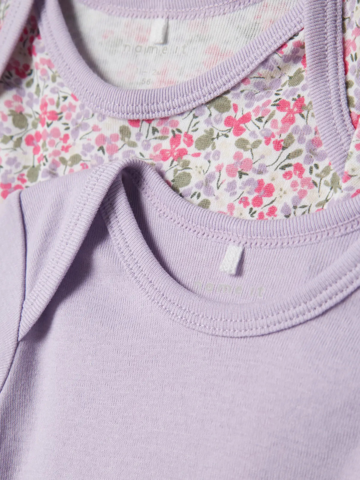 Lilla - Pastel Lillac - Name it - 3pack body - Blomster - 13232735