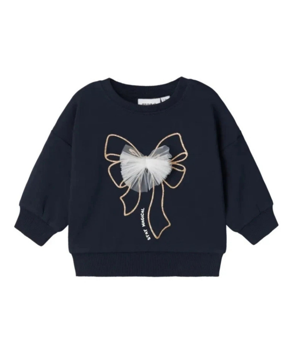 Navy - Dark Sapphire - Name it - sweatshirt - sløjfe - 13236115