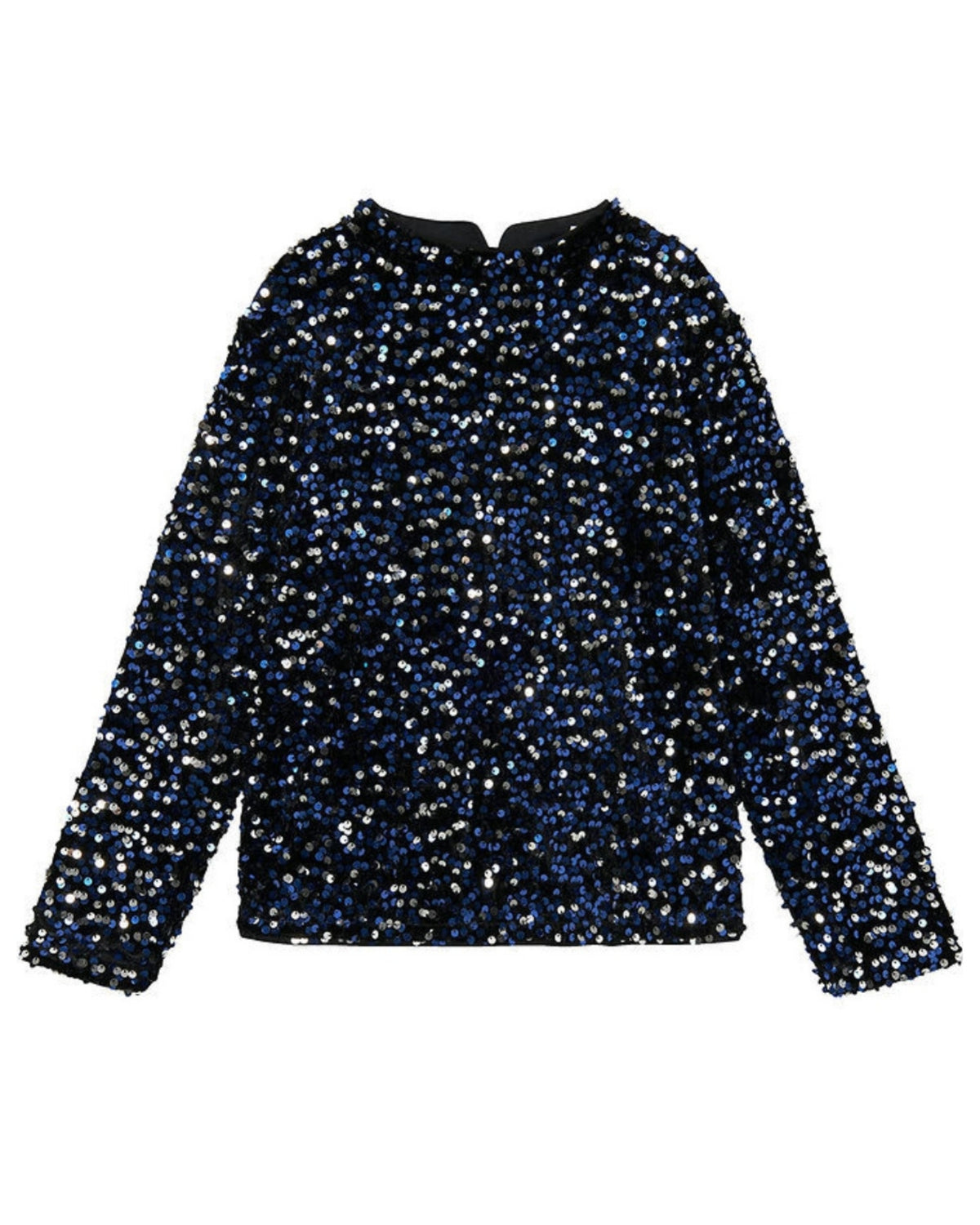 Sort/lilla - black/purpel - Name it - bluse med palietter - 13238239