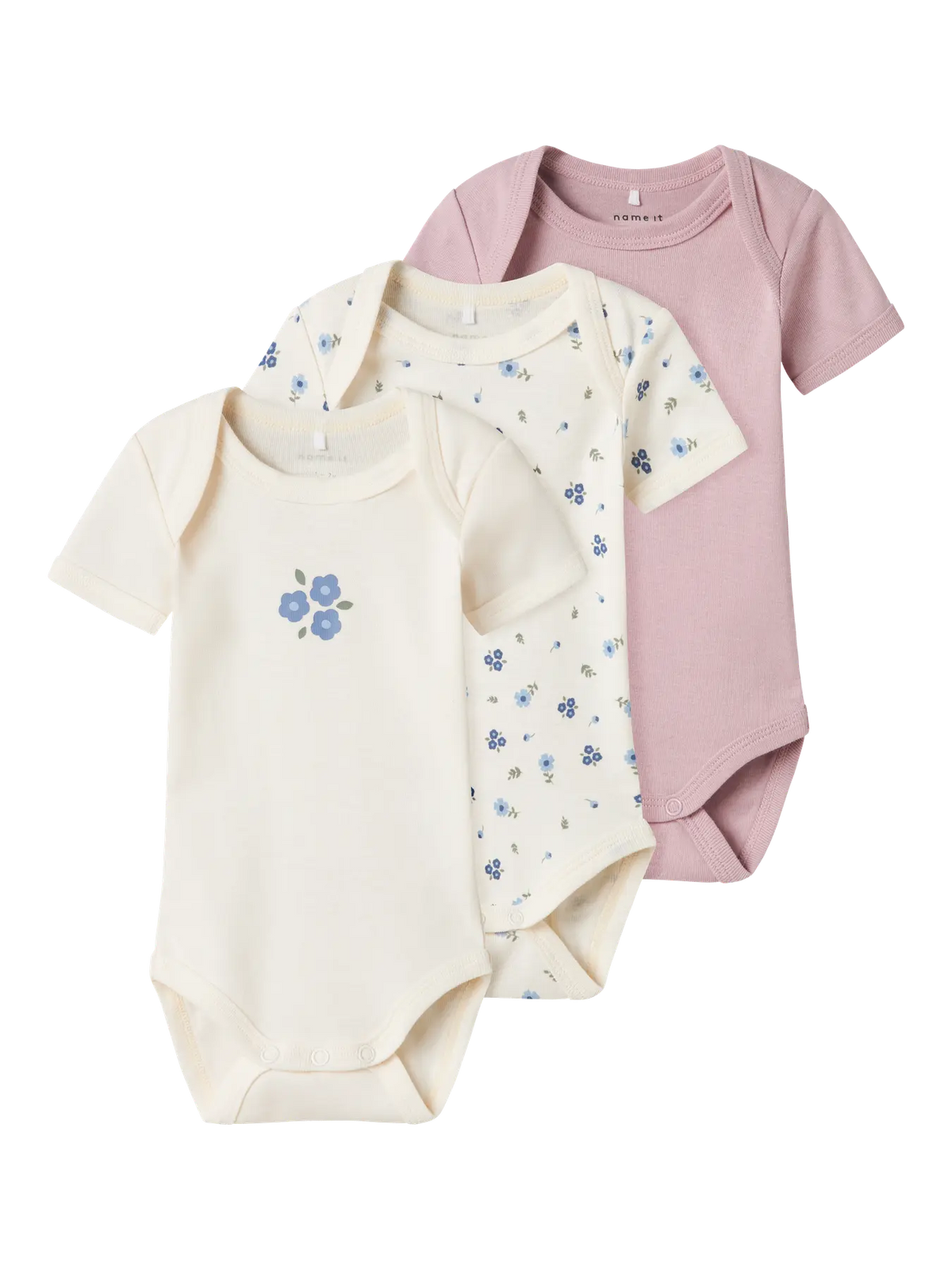 Offwhite - Jet Stream - Name it - 3pack body - Blomster - 13242189