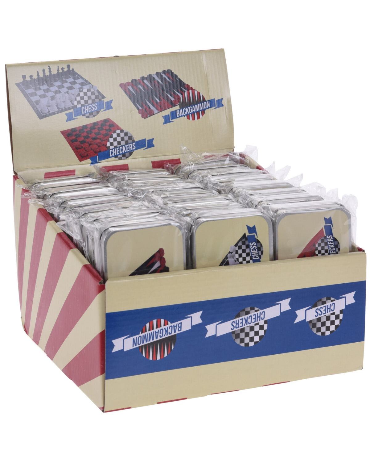 Rejsespil i metal æske - Backgammon