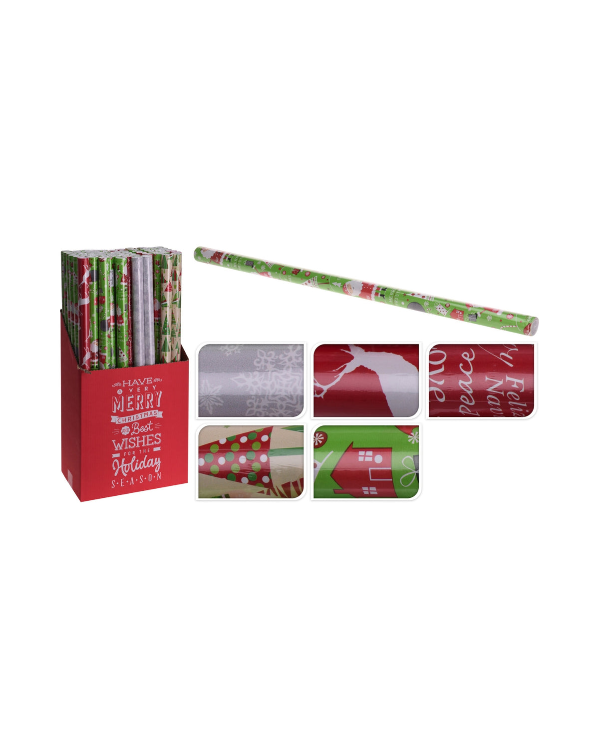 Gavepapir 70x200 cm 1 rulle - Julemotiv