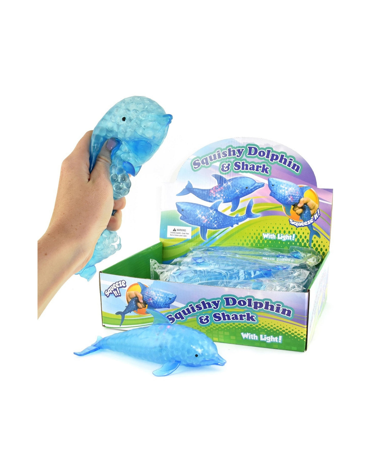 Squeeze Delphin med perler og lys