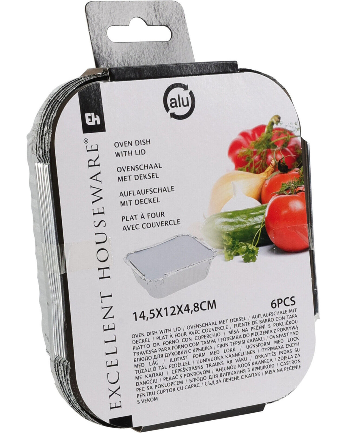Aluminum trays with lids 6 pcs - 14.5x12x4.8cm