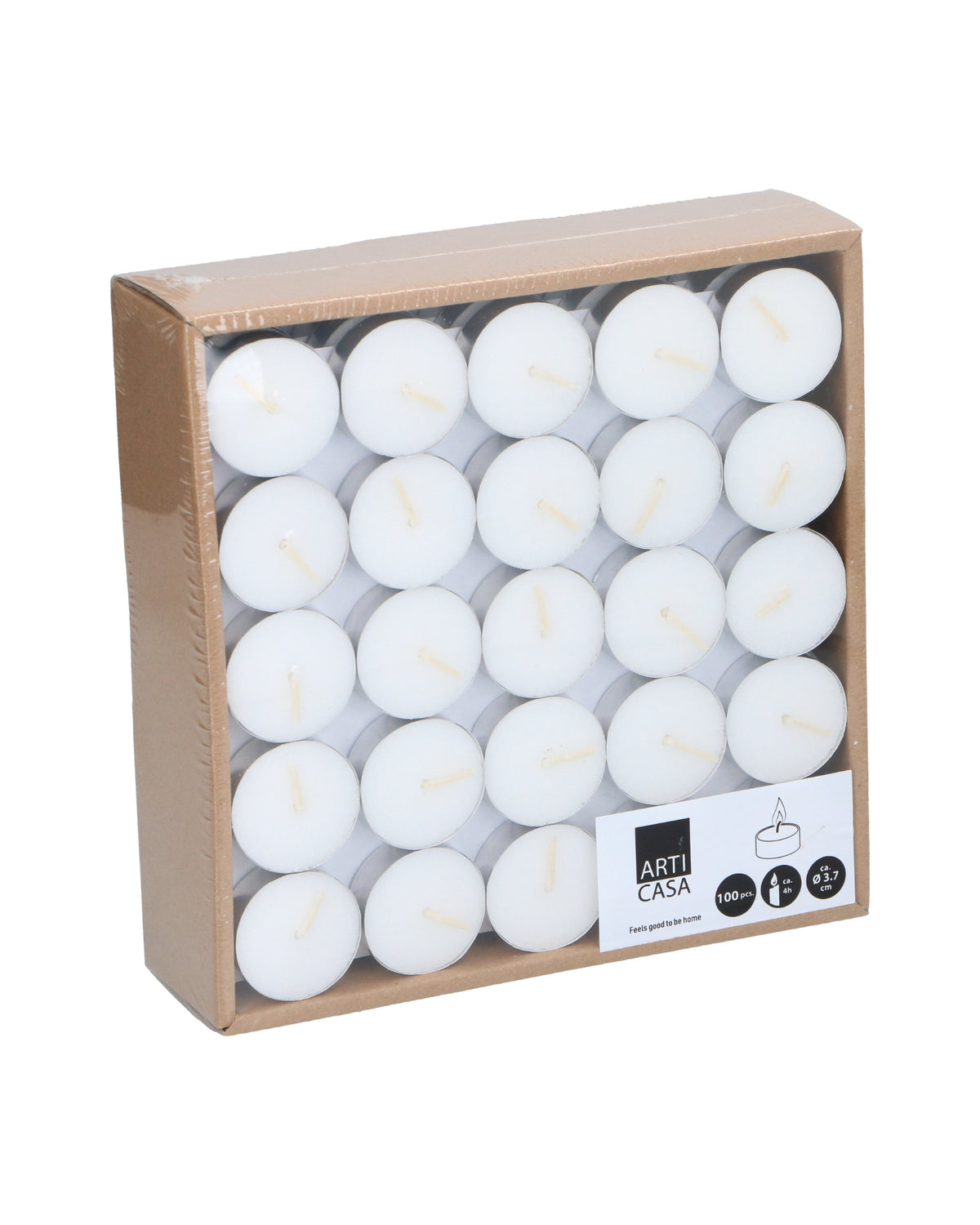 Fyrfadslys Ø3,7 cm hvid 100 stk - ARTICASA