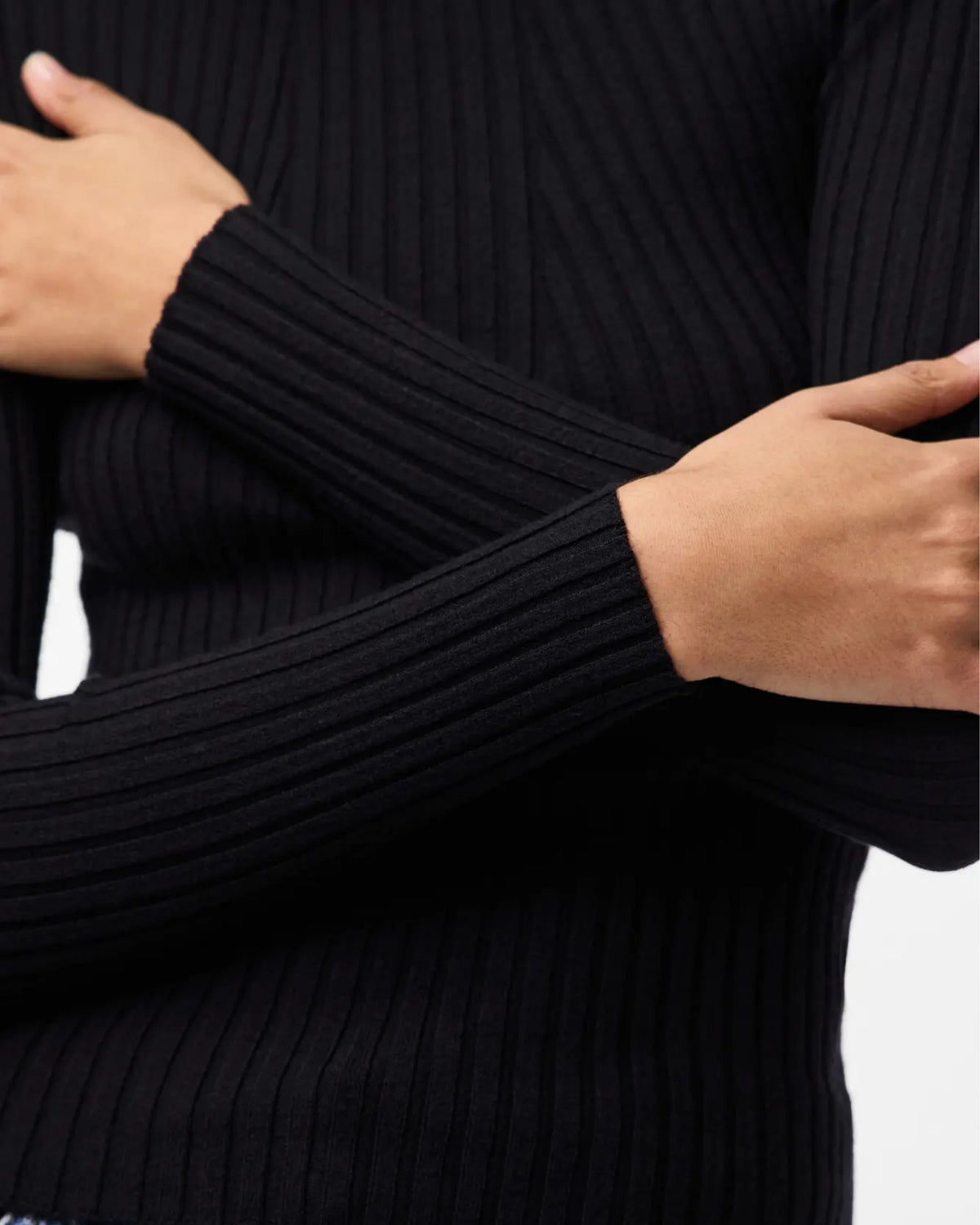 Sort - Black - PIECES - Strikbluse - 17115047