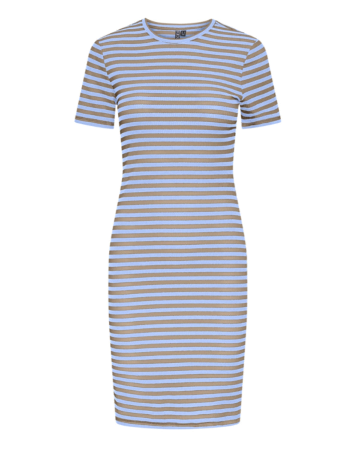 Blue - hydrangea / silver - Pieces rib dress - 17134049
