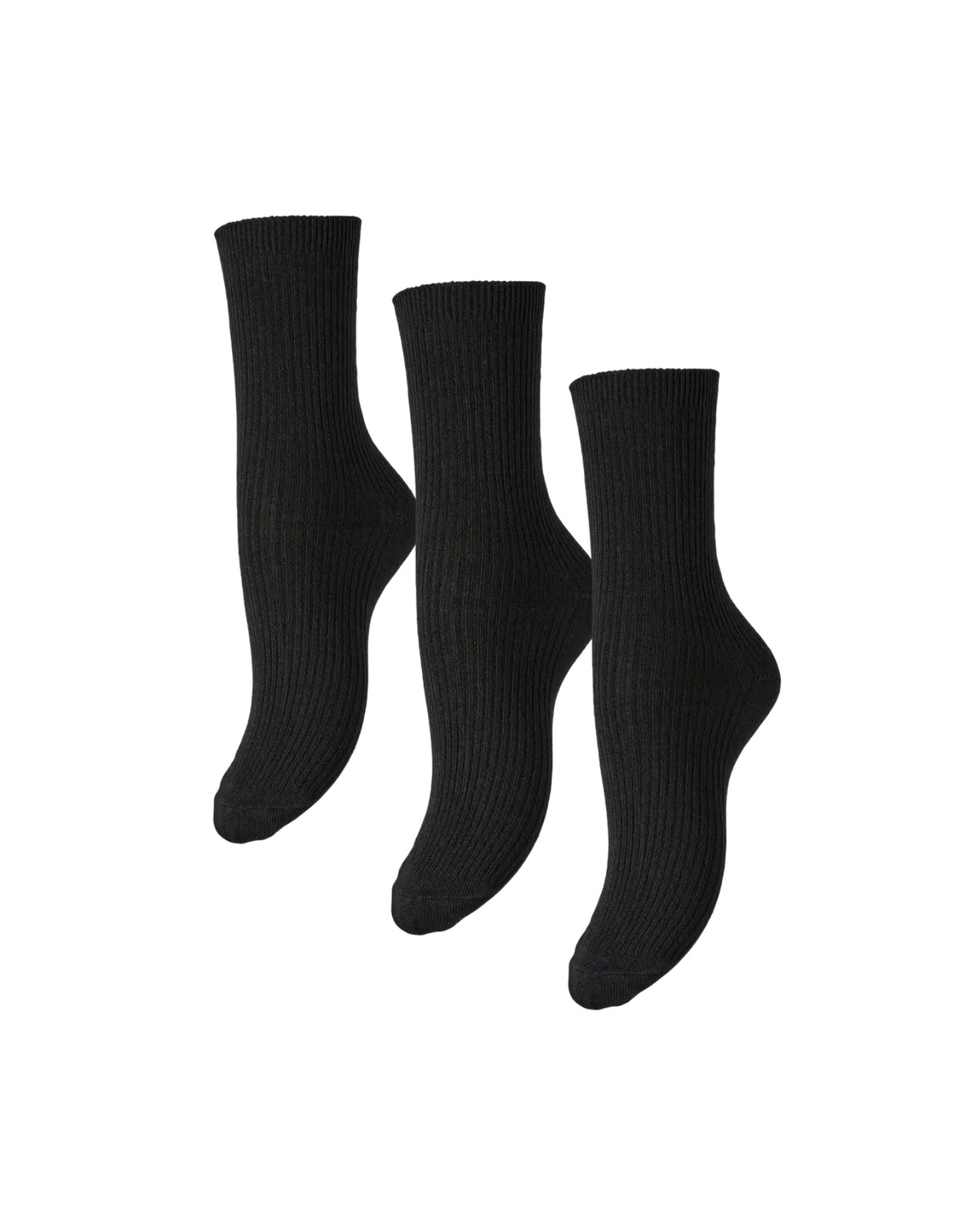 Sort - Black - Pieces - Strømper - 3-pak - 17151108