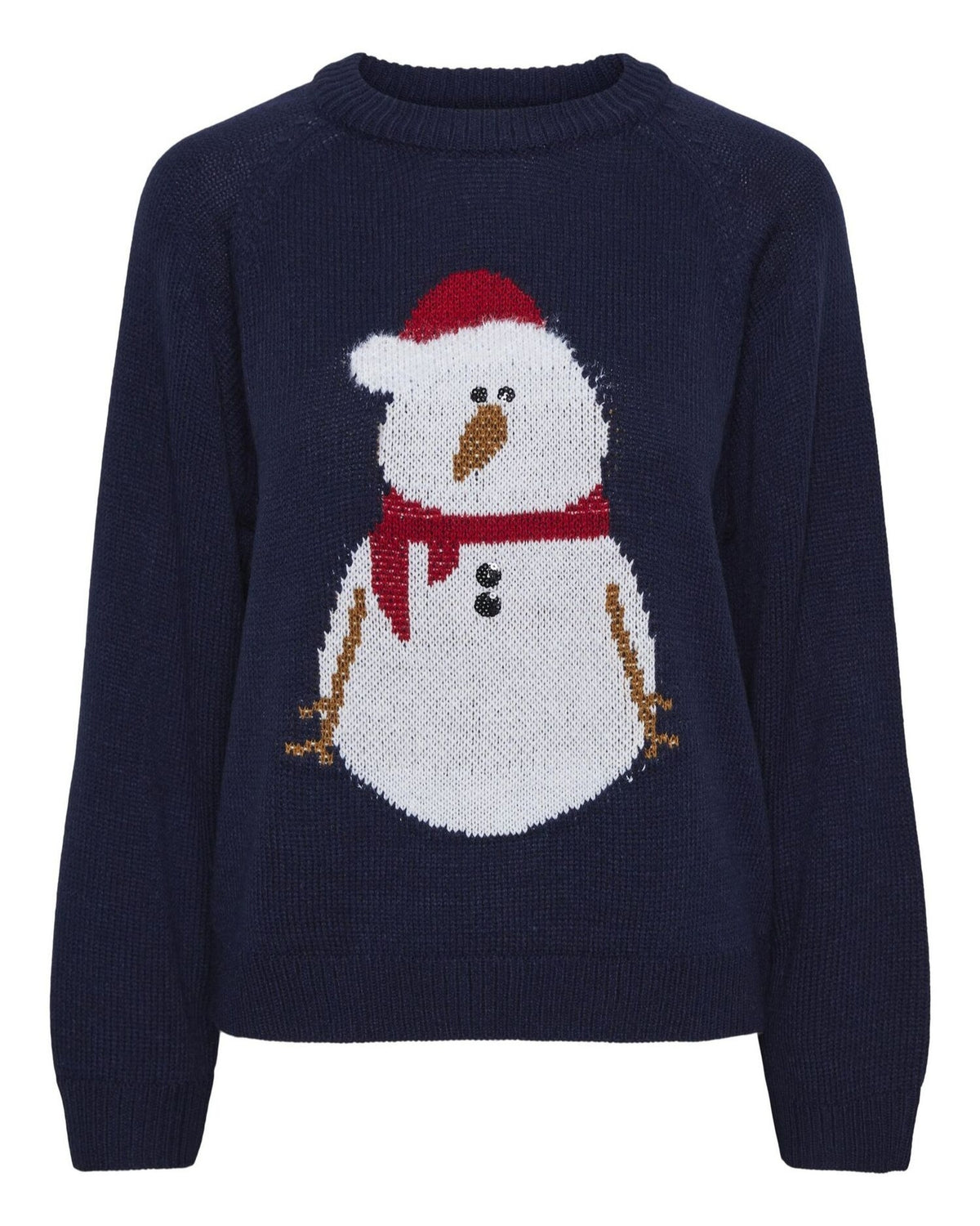 Blue - Marietime blue - PIECES - knitted sweater - snowman - 17152984