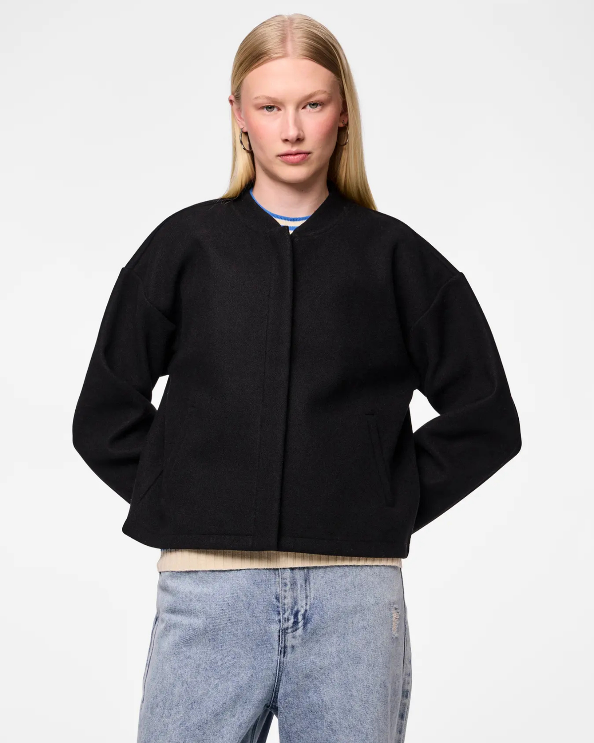 Sort - Black - Pieces - Jakke - 17154345