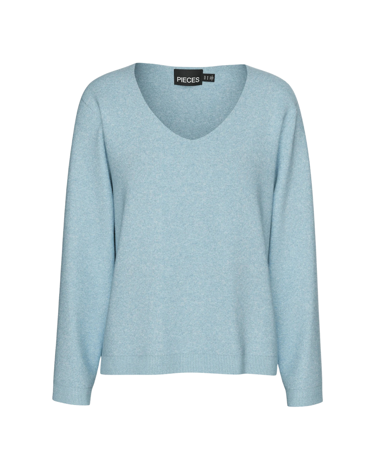 Lyseblå - Cashmere Blue/Melange - Pieces - Striktrøje - 17154974