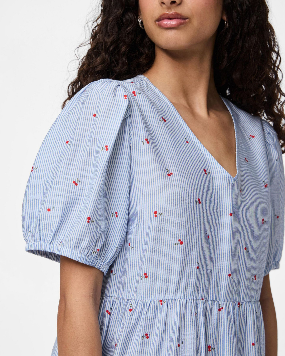 Blue - Lichen Blue - Pieces - Dress - with cherry - 17158859