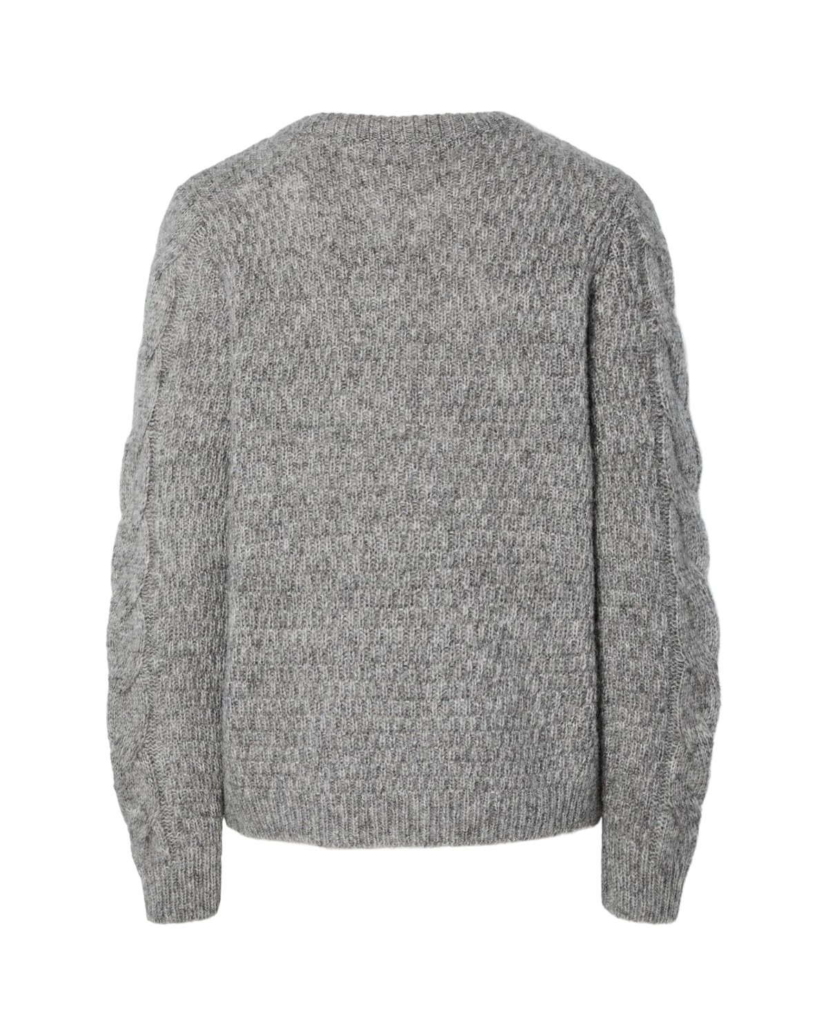 PIECES Medium Grey Melange Striktrøje - 17158927