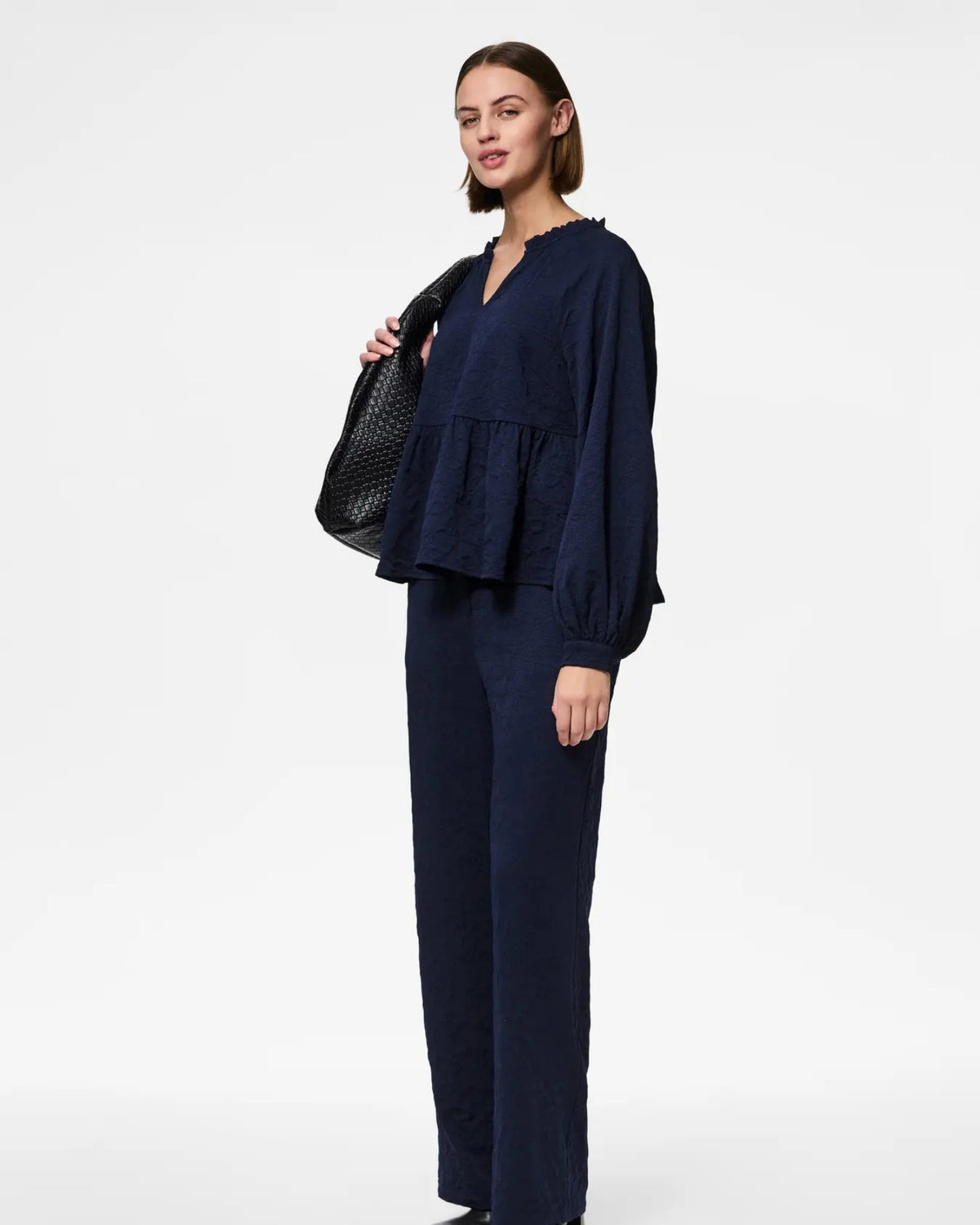 Mørkeblå - Maritime Blue - Pieces - Bluse - 17160337