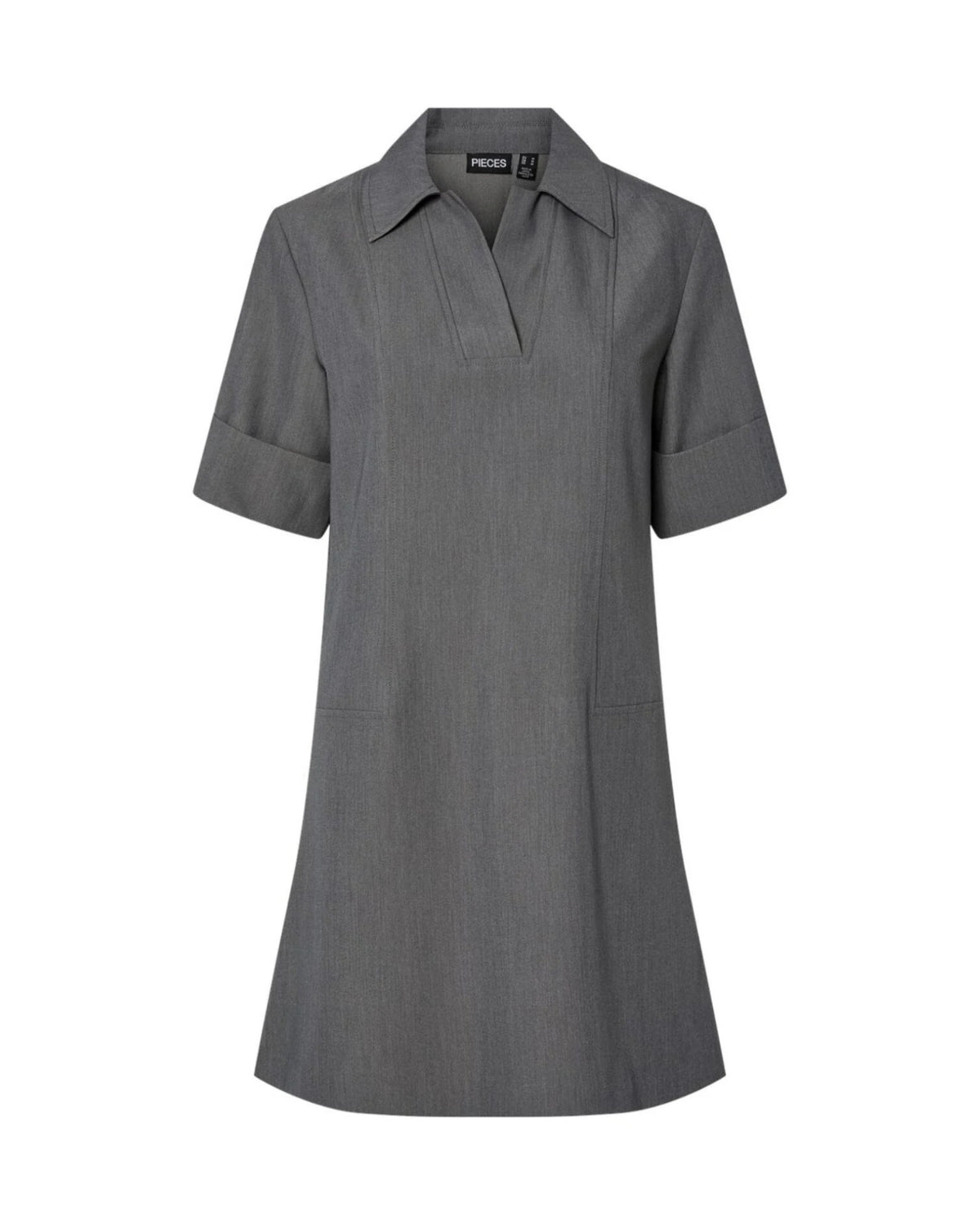 Gray - Medium Gray Melange - Pieces - Dress - 17161129