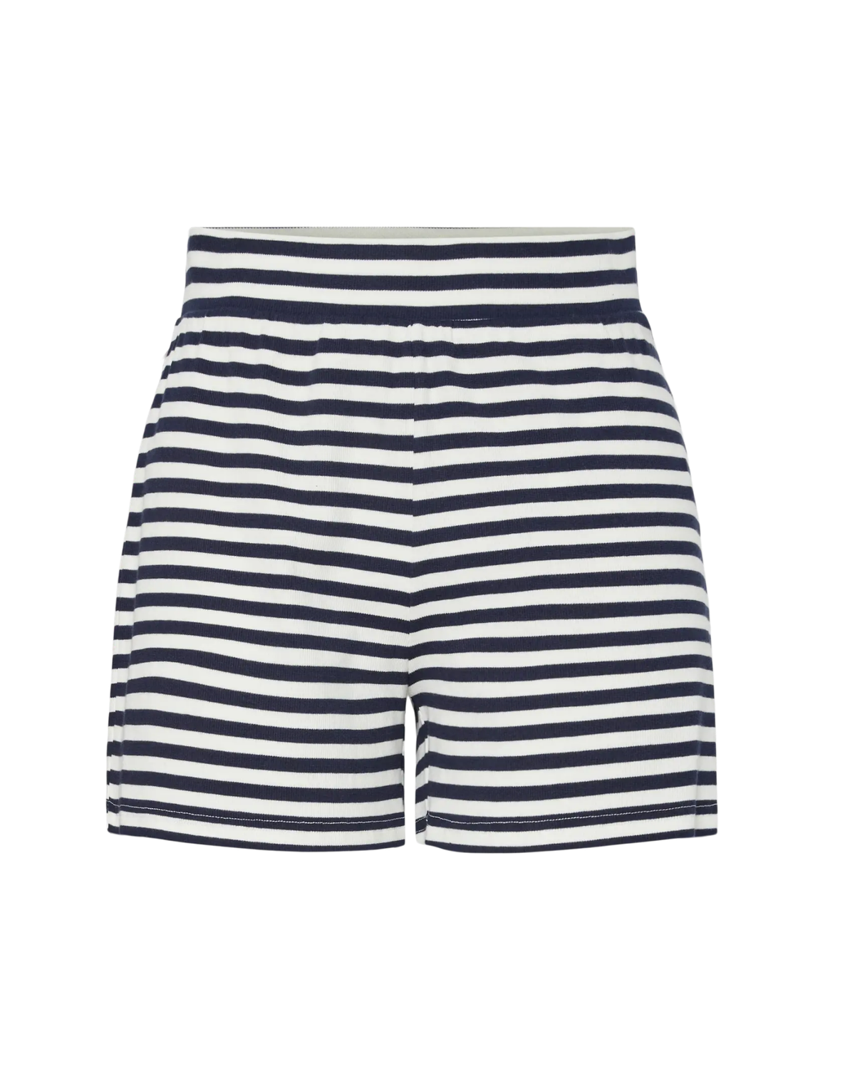 Mørkeblå/Hvid - Maritime Blue/Cloud Dancer - Pieces - Shorts - Stribet - 17161308