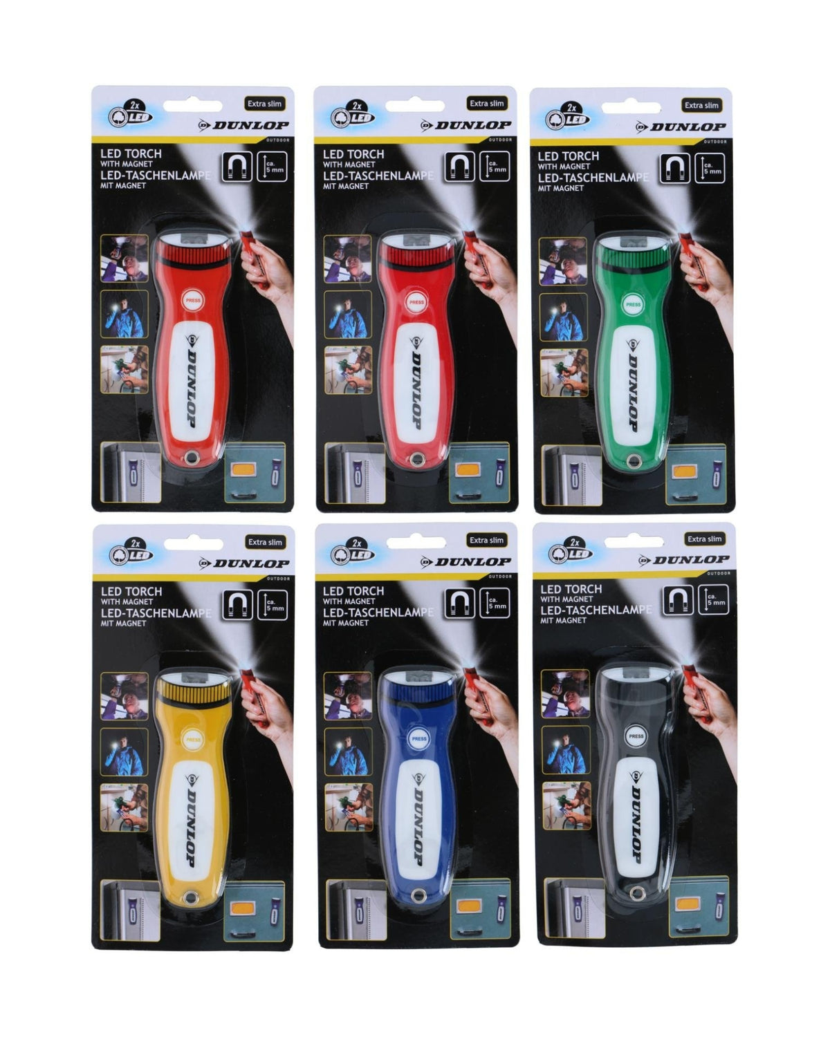 Lommelygte 2LED med magnet - DUNLOP