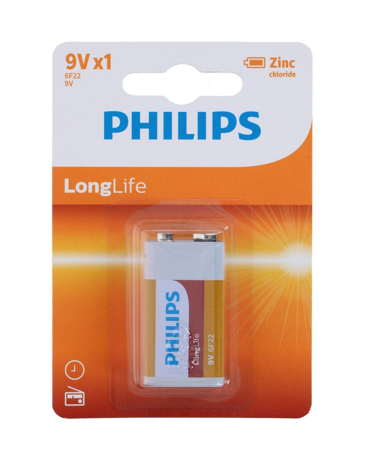 PHILIPS 9V 6F22 Longlife Battery
