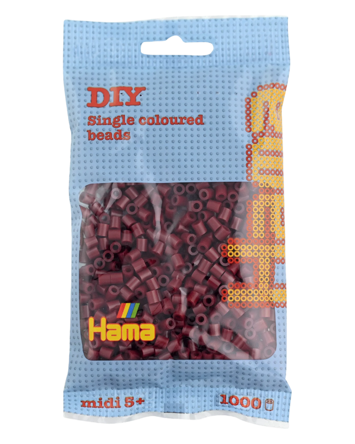 Hama perler 1000 stk - 207-30 mørkerød