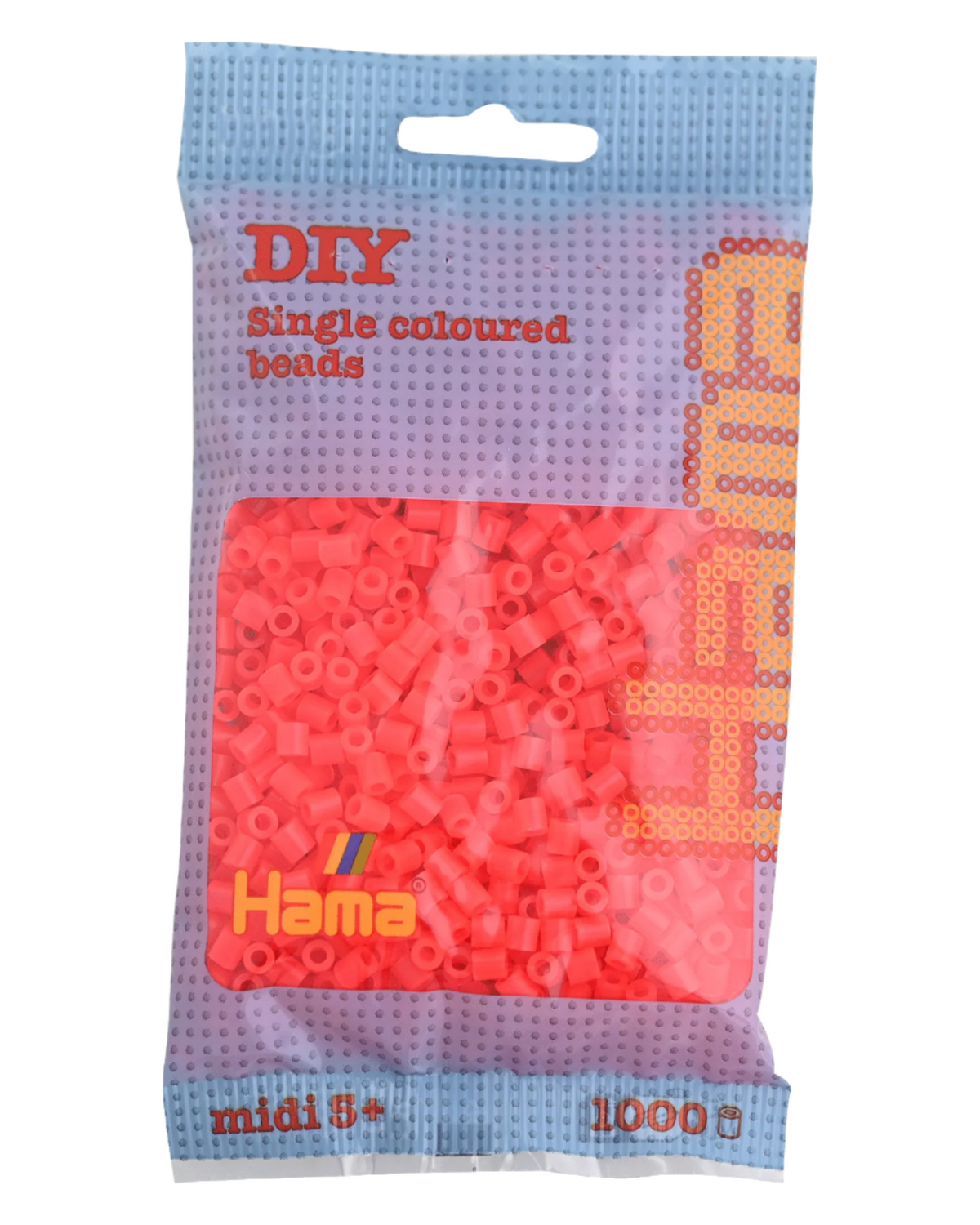 Hama perler 1000 stk - 207-35 neon rød