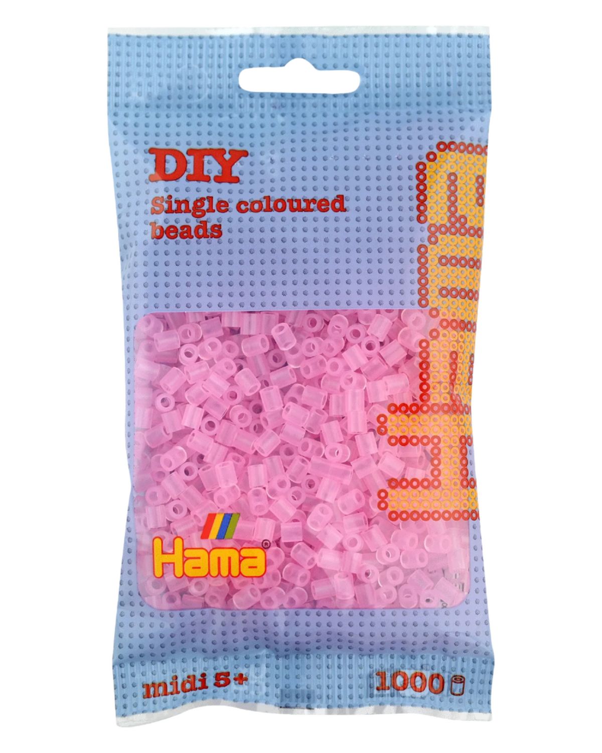 Hama perler 1000 stk - 207-72 transparent rosa