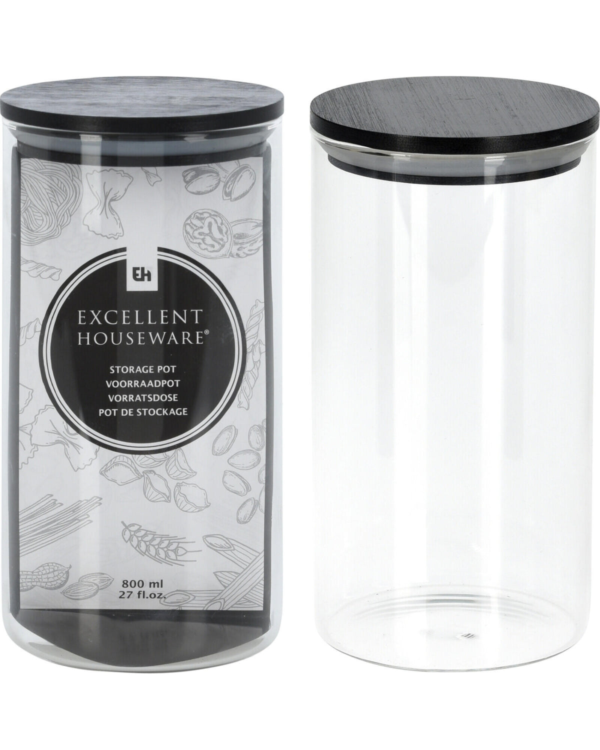 Opbevarings glas med låg 0,8 liter