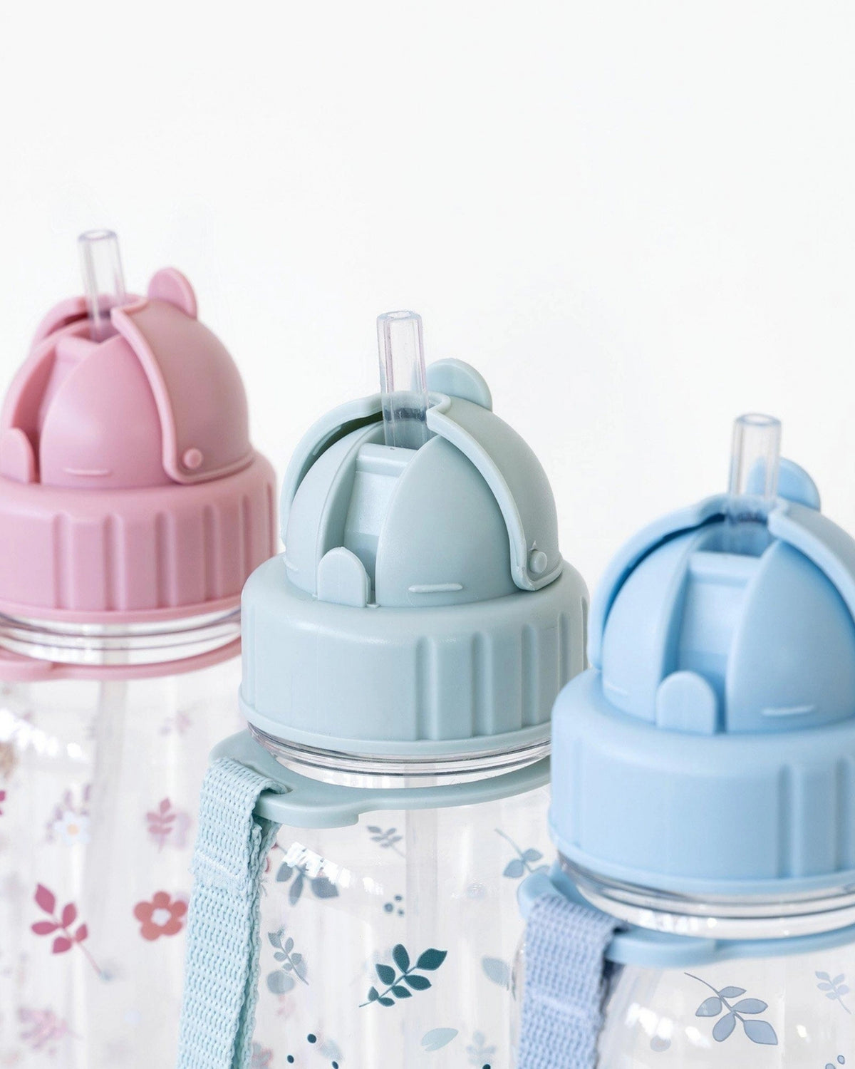 Blade drinking bottle with straw, Blue