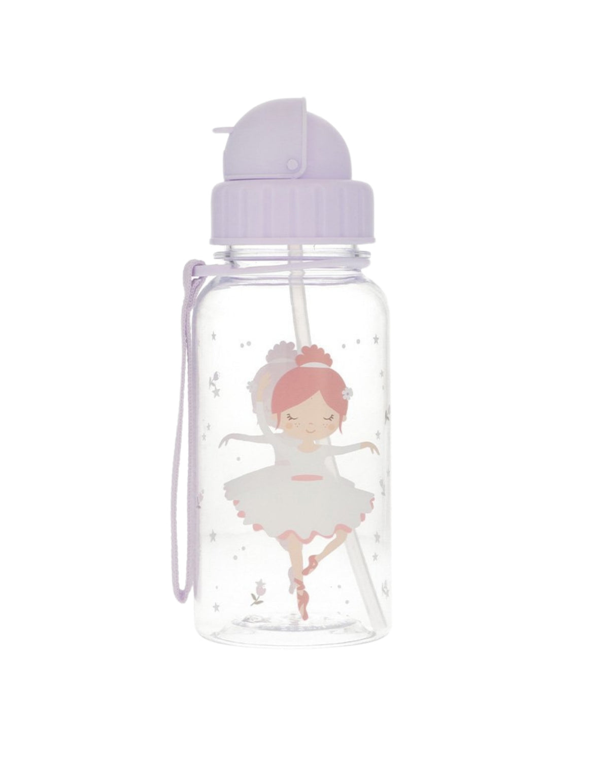 Ballet drinking bottle with straw