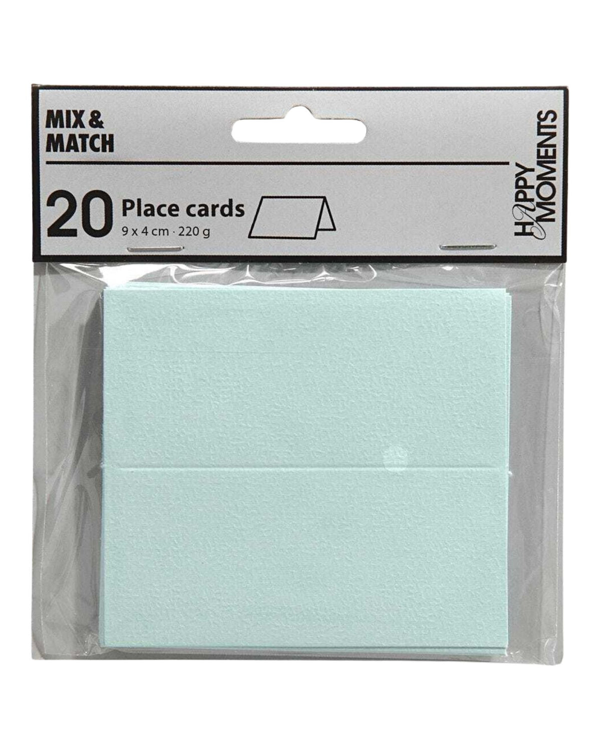 Place Cards 1 Pack, 20 Pcs., 9x4 cm, 220 g, Light Blue