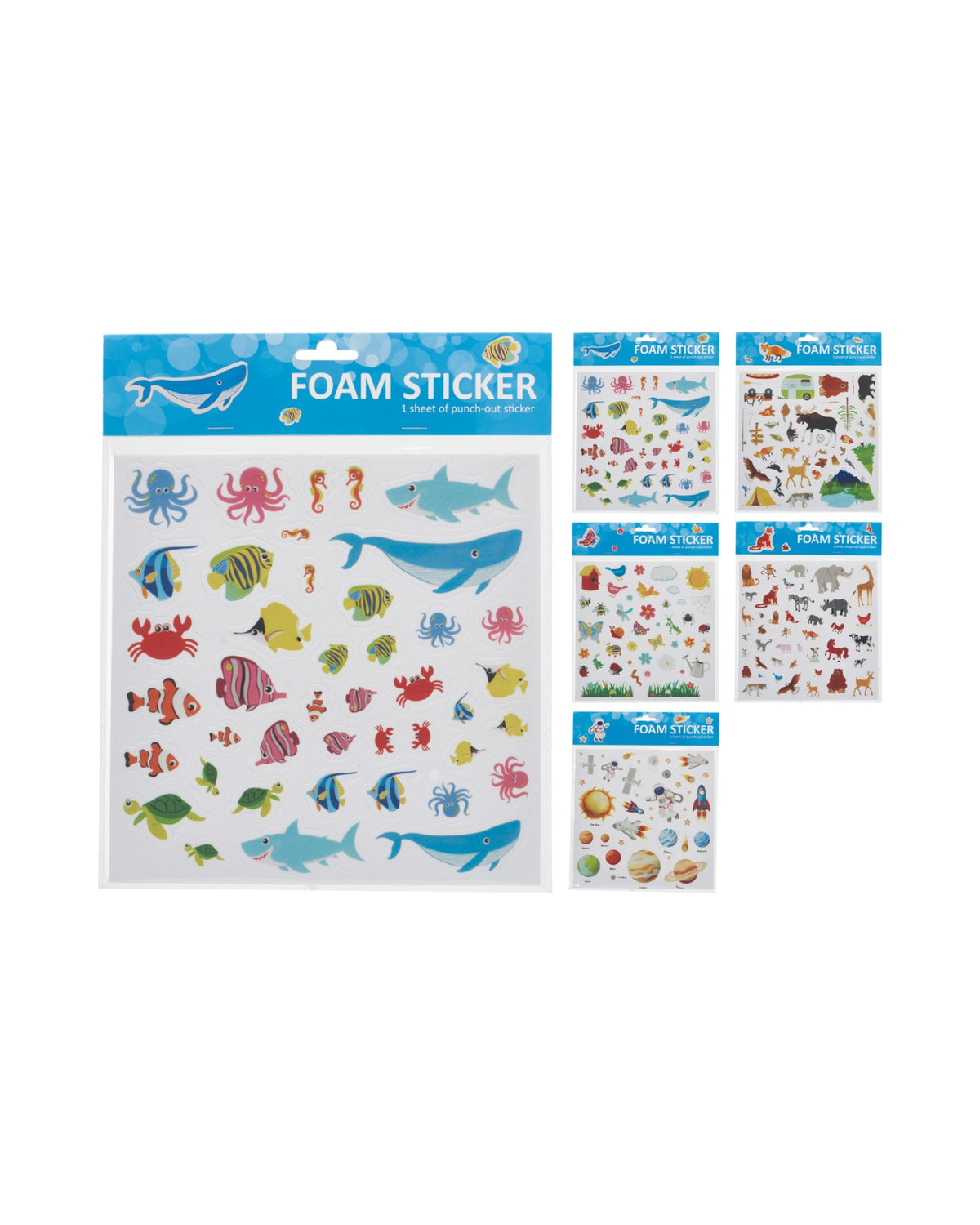 Stickers ark 20 x 20 cm – Skumklistermærker