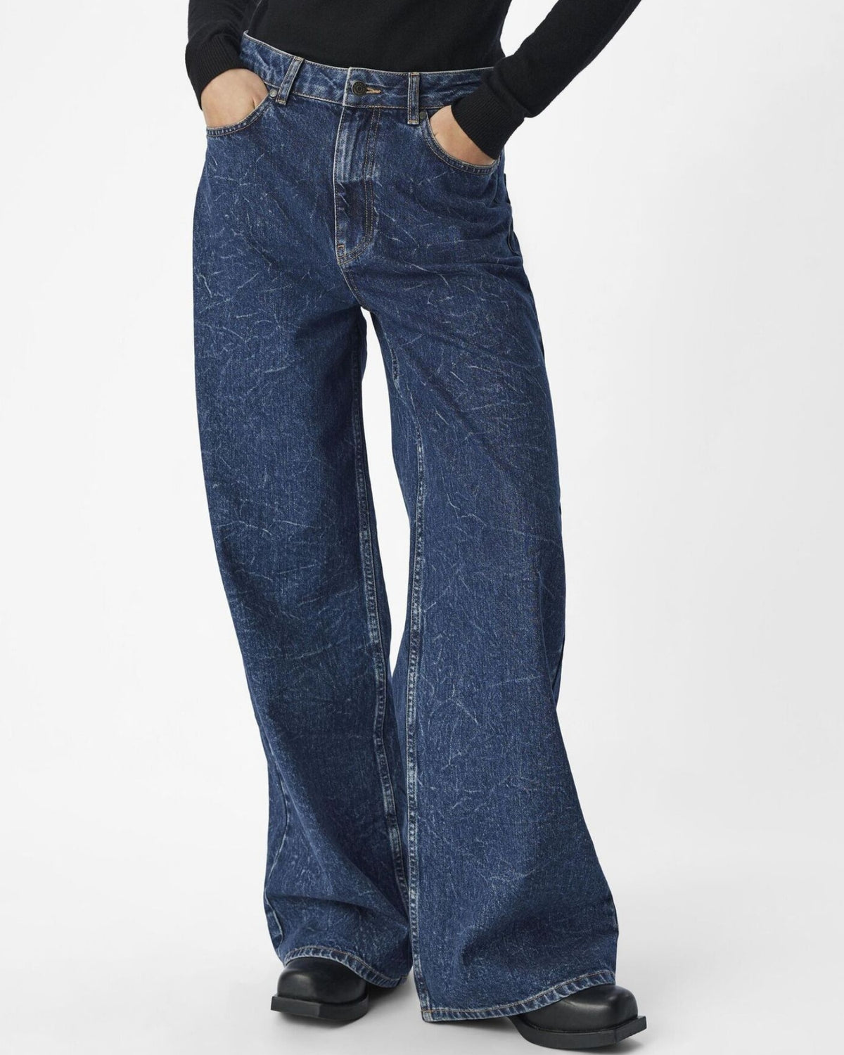 Blå - dark blue denim - Object - jeans - 23046220