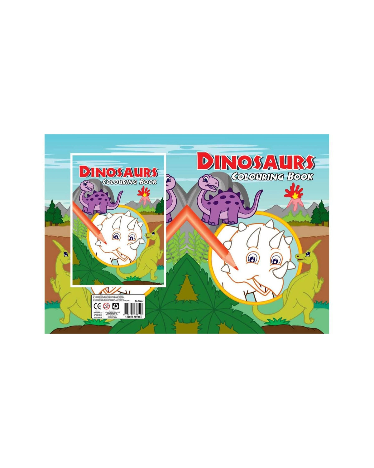 Malebog A4 Dinosaurs Colouring 16 sider