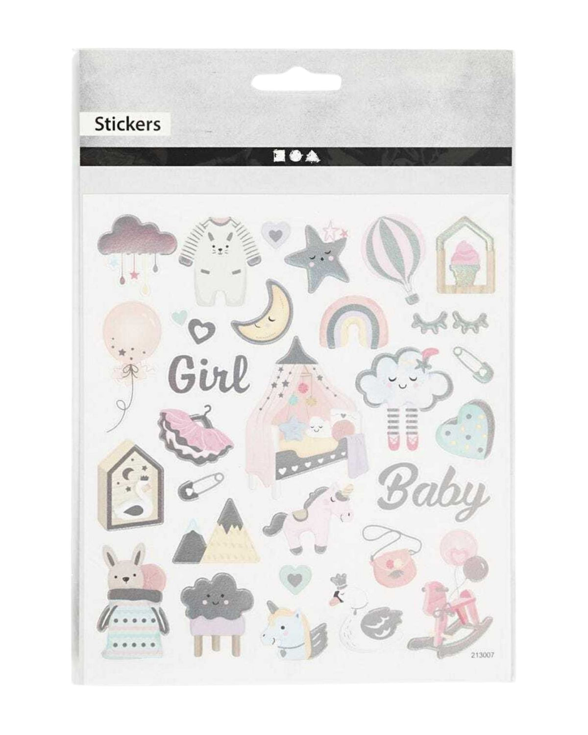 Stickers 1.Sheet, baby girl, 15x16.5 cm