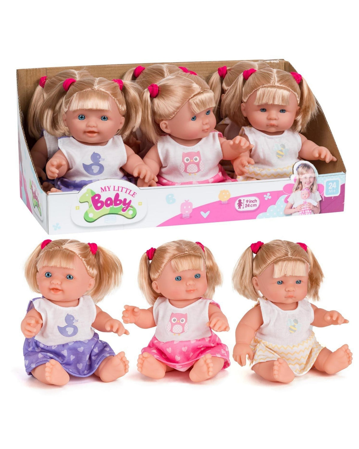 Doll with hair 24 cm