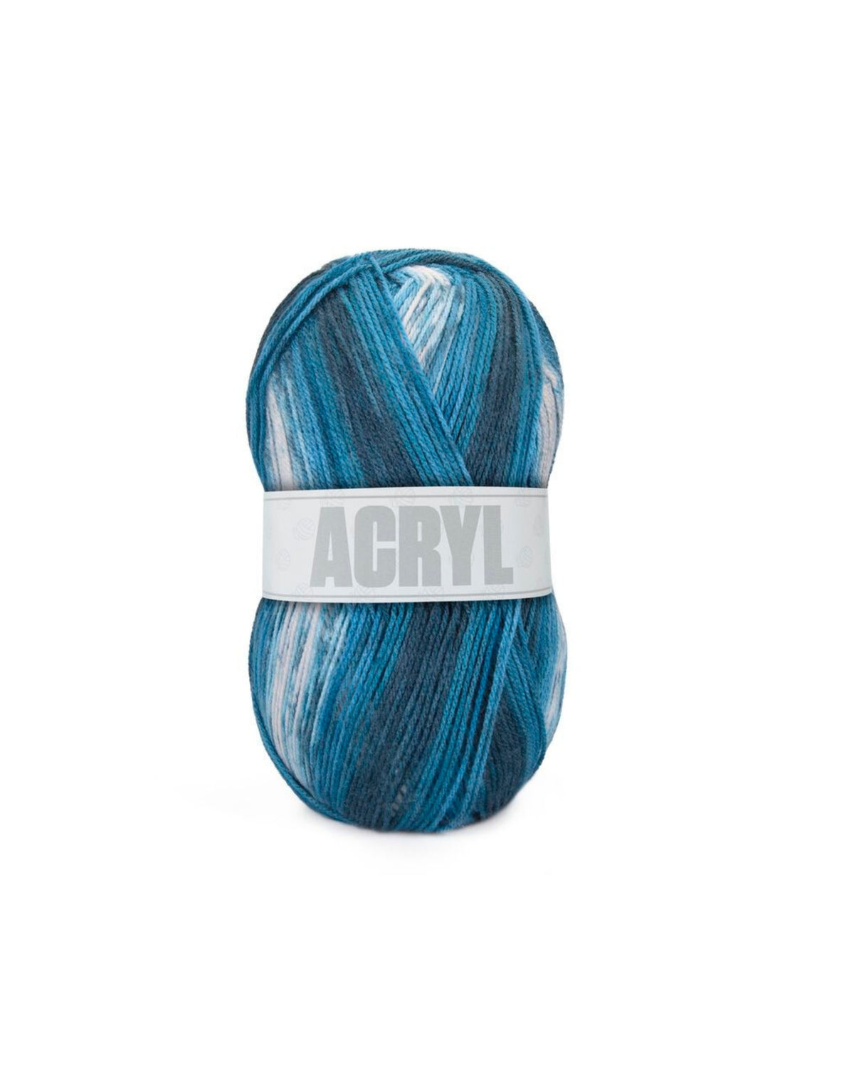 BUMBO akrylgarn print fv.121 - Lyseblå/blå/mørkeblå 150g.