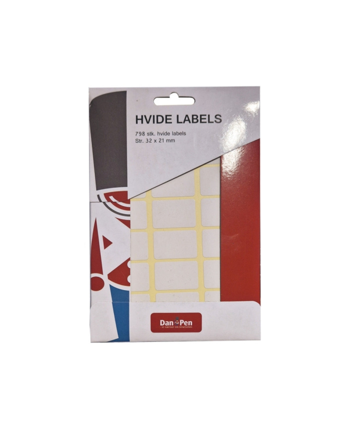 Hvide labels 32x21 mm - 798 stk
