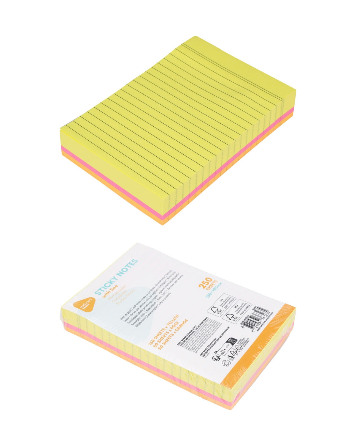 Sticky Notes / Post-its med streger – 250 ark