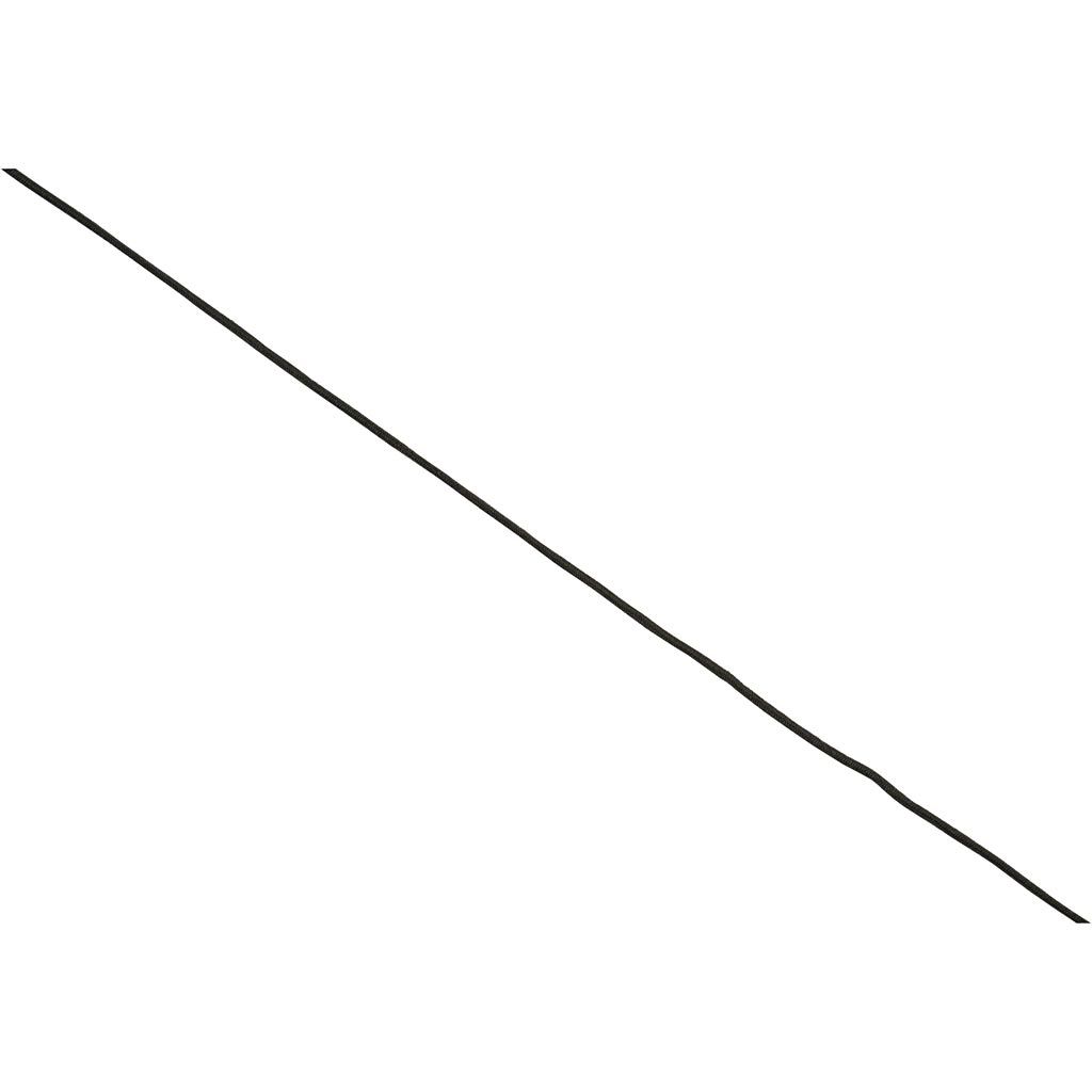 Elastiksnor 1 mm- Sort 25 meter - Rund stofelastik