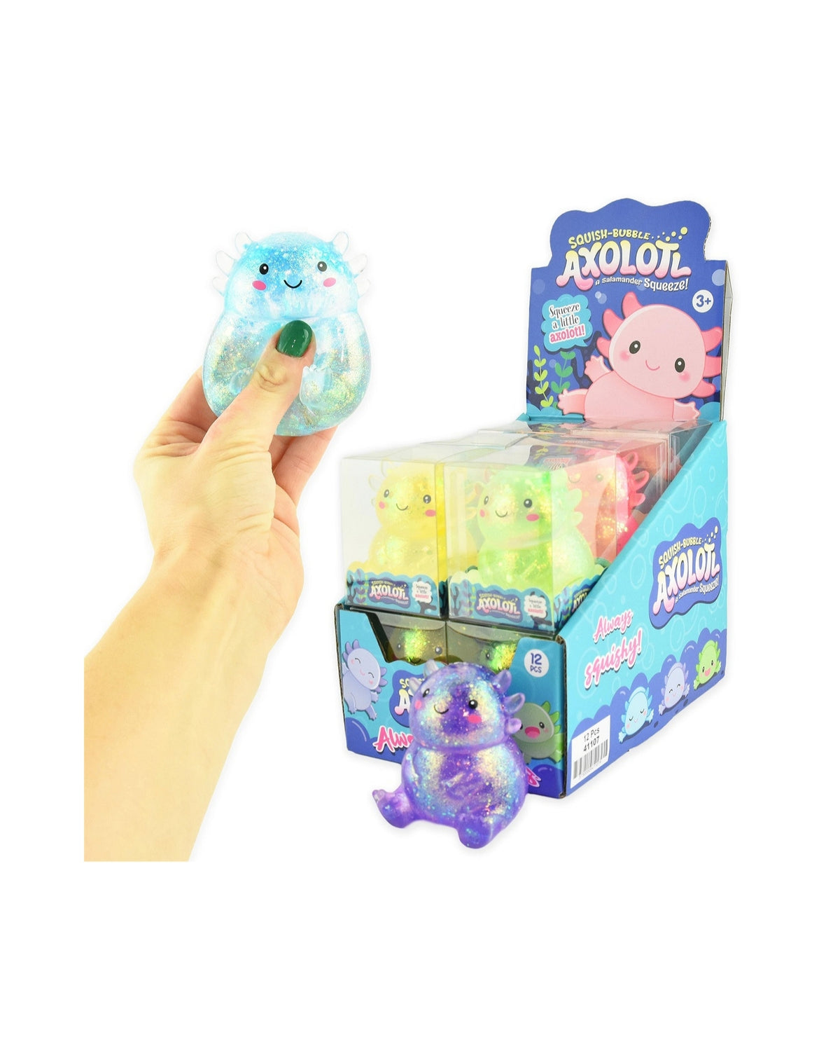Squeeze sugar Axolotl glitter 7 cm