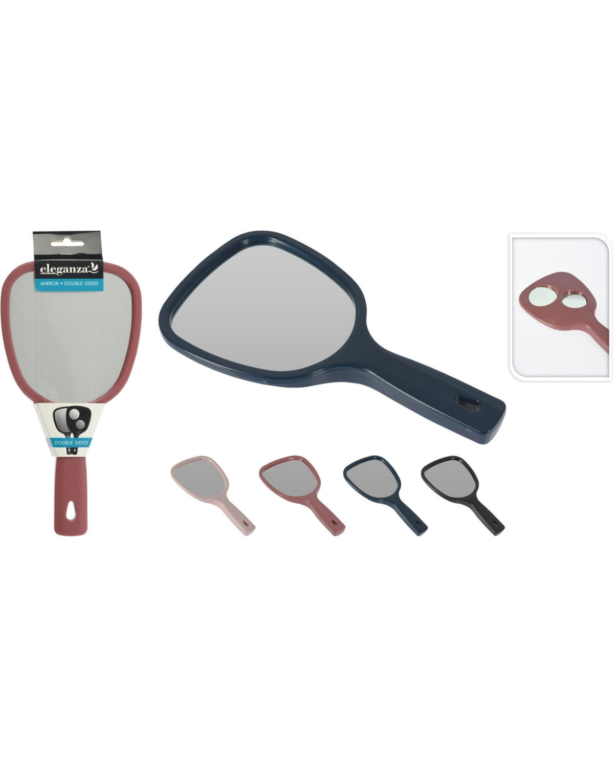 Makeup mirror with handle