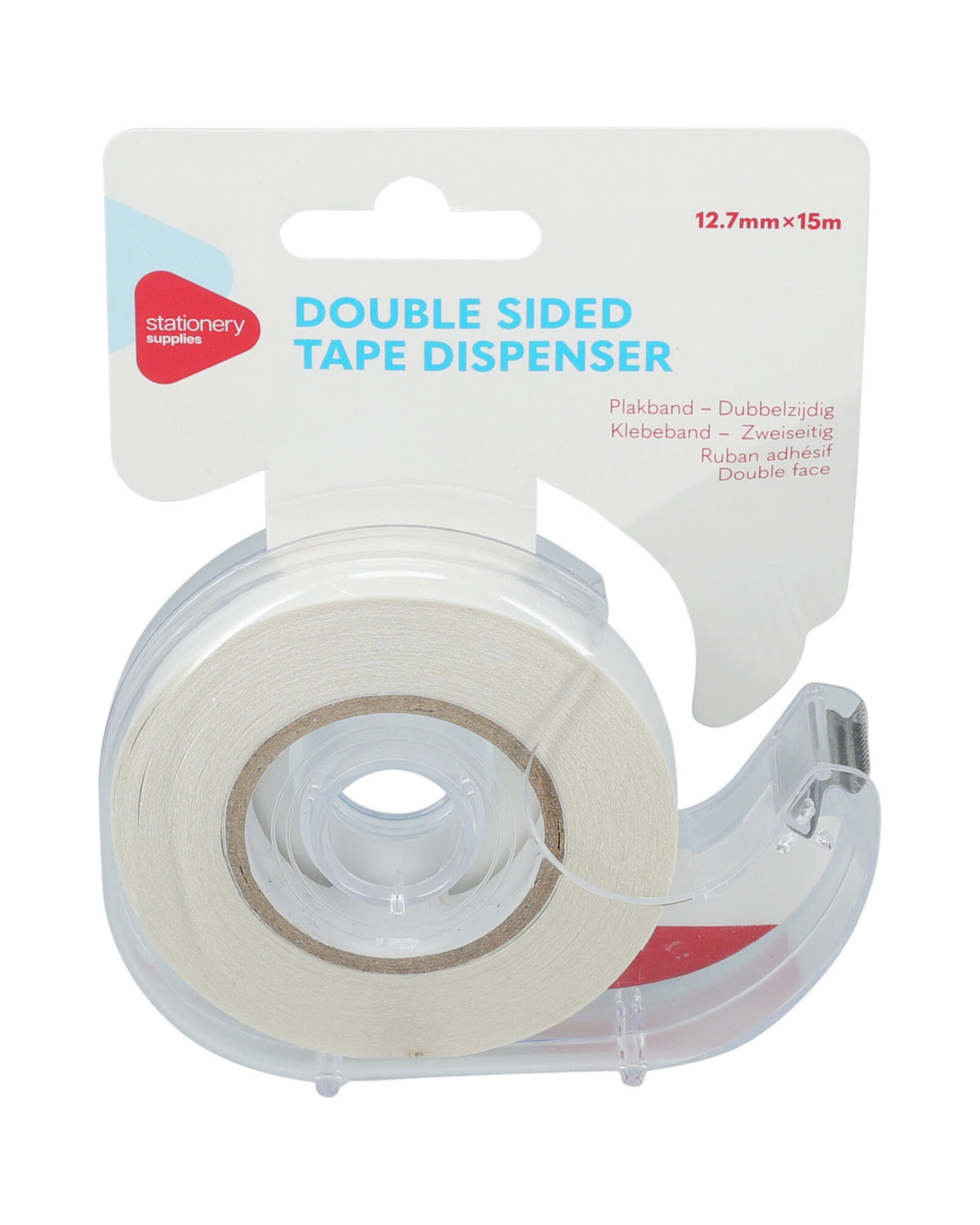 Dobbeltsidet Tape med Dispenser 12,7 mm x 15 m – 40 Mikron Transparent