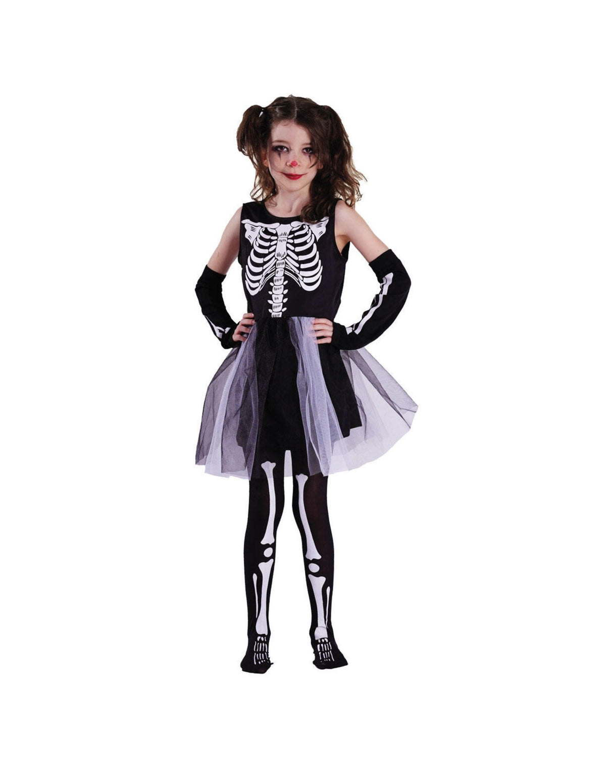 Skeleton child costume for girls 5-6 years
