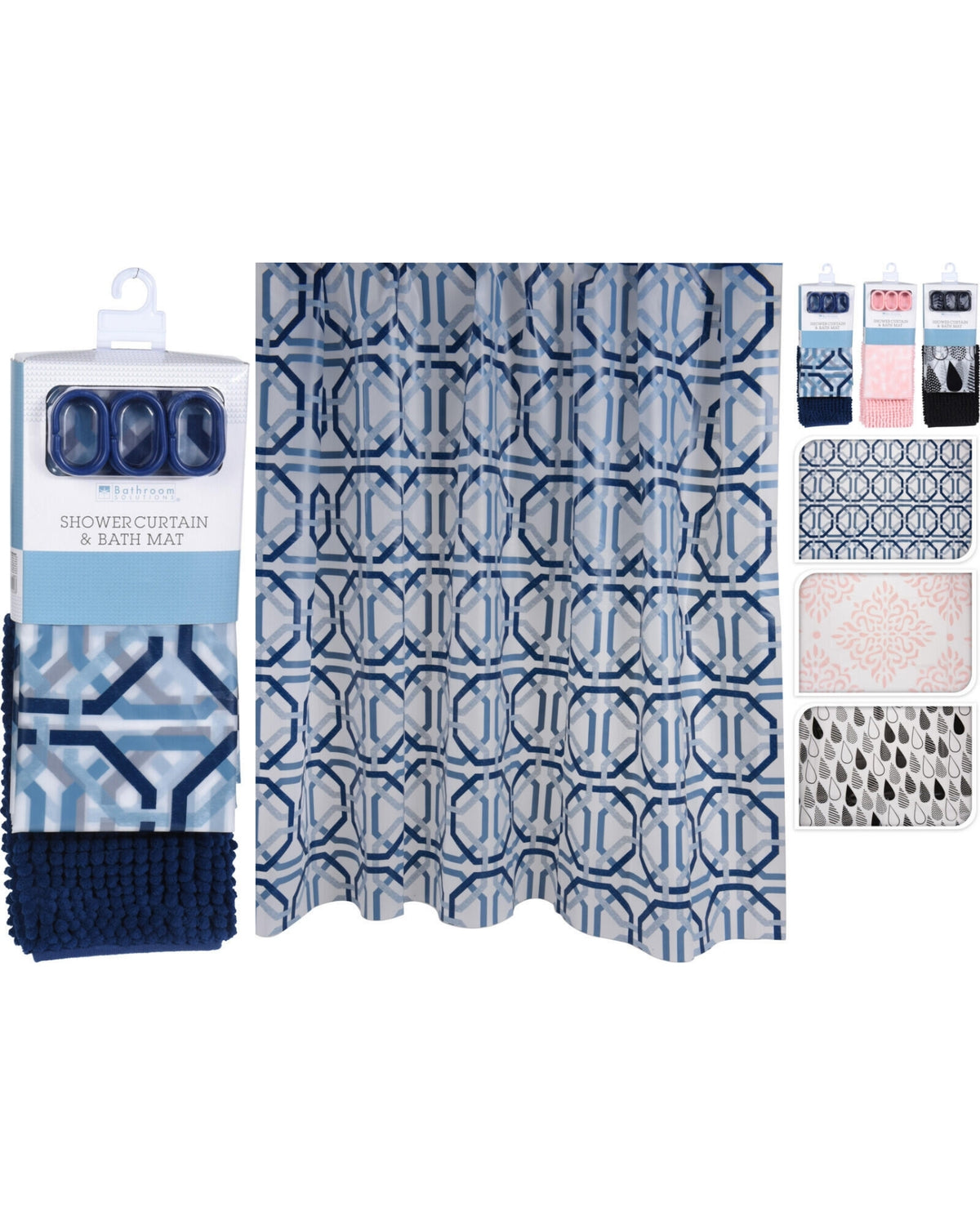 Shower curtain and mat