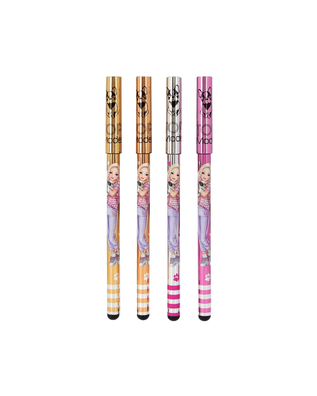 TOPModel Glitter Gelpensæt, Metallic 4stk